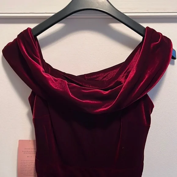 BHLDN Edison Red Velvet Dress Size 0 NWT